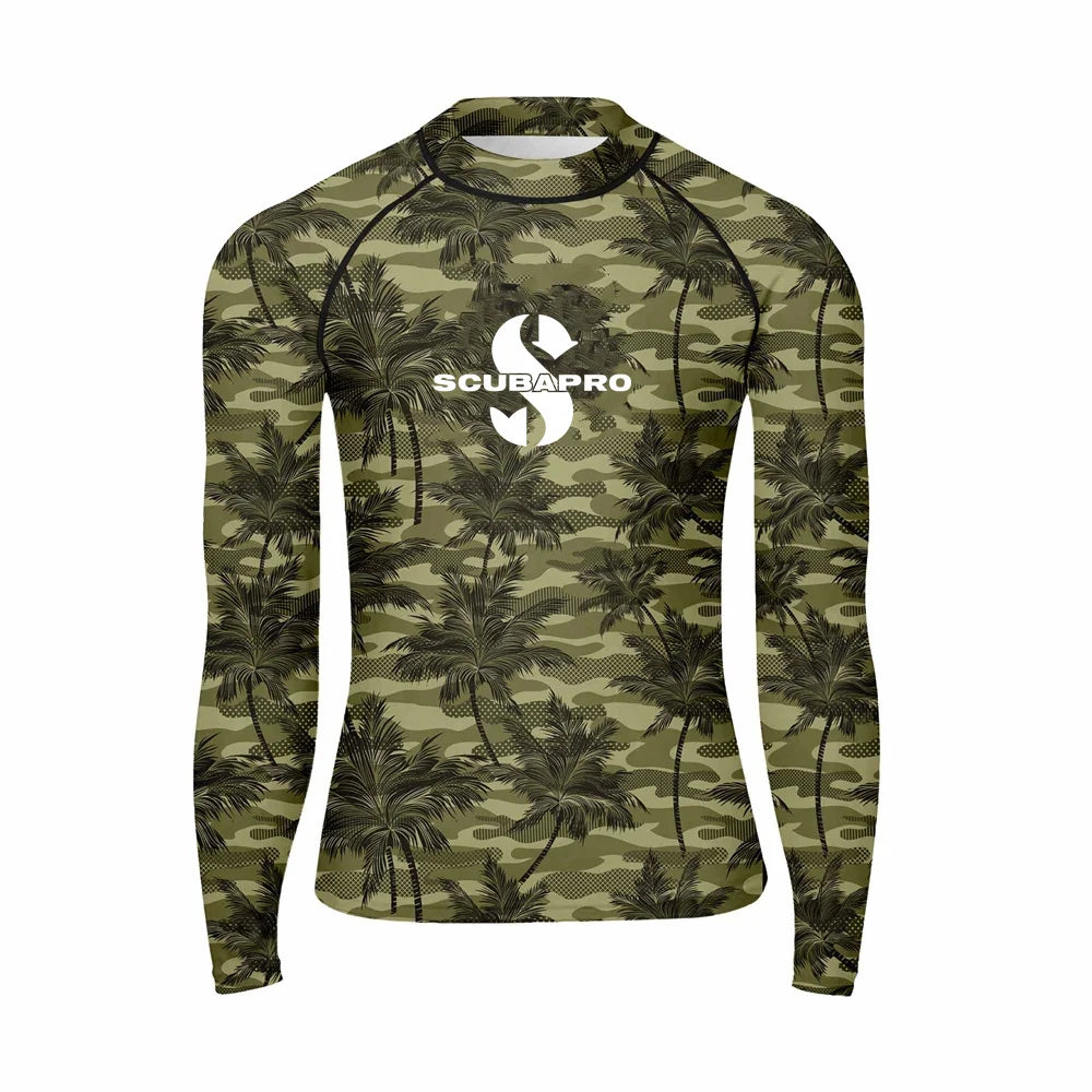 Diving T-Shirt Tight Long Sleeve Men's Rash Guard Swimwear Surf Clothing Beach UV Protection Tops Surfing Sportswear