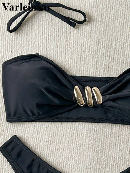 XS - L Halter Brazilian High Leg Cut Bikini Female Swimsuit Women Swimwear Two-pieces Bikini set Bather Bathing Suit Swim