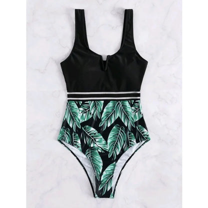 Black Print One Piece Swimsuits Closed Female Swimwear Push Up For Women's Swim Wear Body Bathing Suits Beach Pool Bather