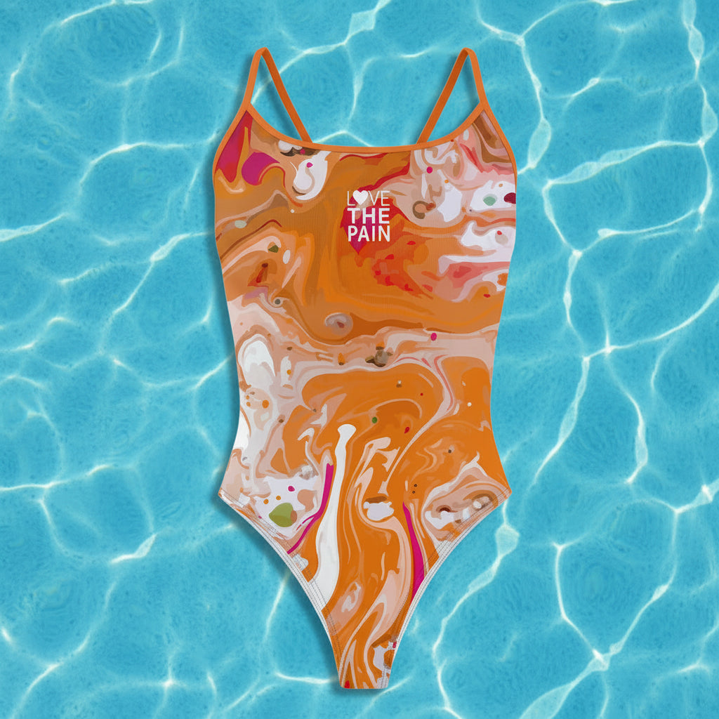 Love The Pain Women's One Piece Swimsuit Professional Athletic Competition Training Quick Dry Sports Training Swimwear Chlorine resistant Australian Pool