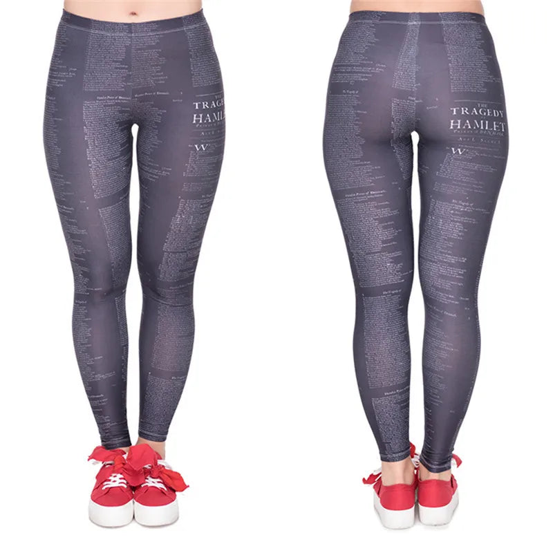 DeanFire Women's 80s Leggings Artistic Splash Printed Buttery Soft Stretchy Pants Leggings Elastic Waist Regular Trousers