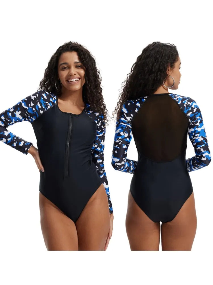Rash Guard Swimsuit Women Summer Bathing Suit Long Sleeve Swimwear Women Beach Swimming Suit For Female