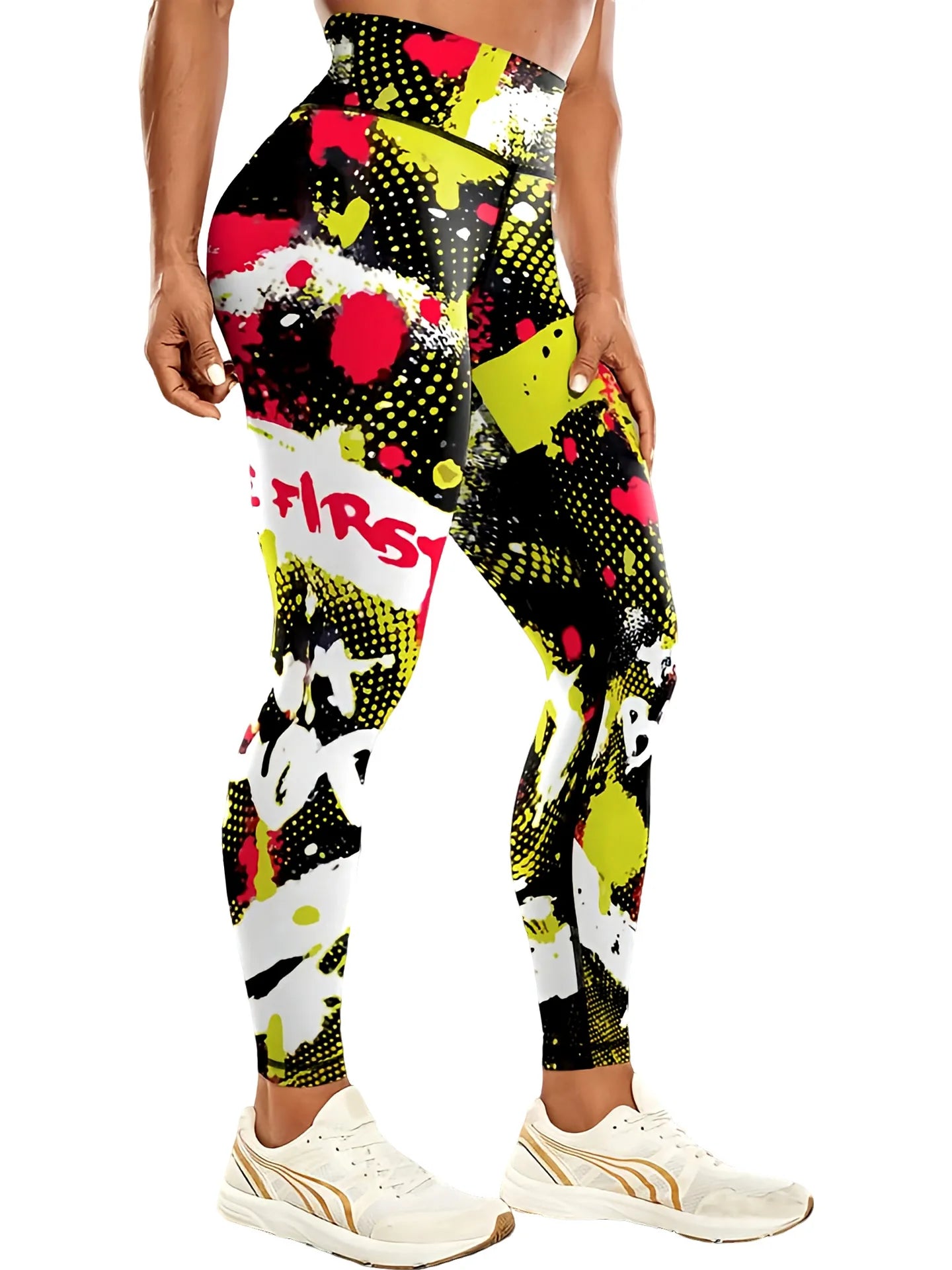 Women's 50-color high-waist printed yoga pants, hip-lifting tight quick-drying sports yoga pants