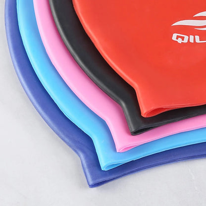 Waterproof Silicone Swim Caps Women Men High Elastic Flexible Protect Ears Hair Swimming Pool Hat for Adults Children Girls Boys