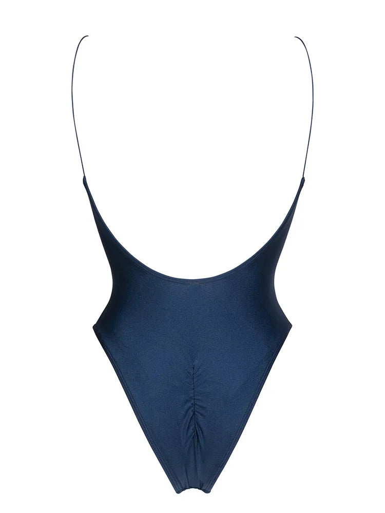 Solid Swimwear Women One Piece Swimsuit Female Summer Holiday One Piece Suit Violet Monokini Brown Bathing Suit Bandage