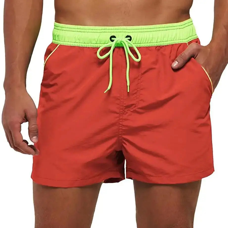 Men Summer Swim Shorts Swimwear Trunks Swimsuits Quickly Dry Surf Beach Board Elastic Waist Swim Pants Surfing Shorts with Mesh