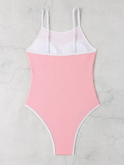 Solid Strapped Swimwear Women Push Up One Piece Swimsuit Monokini Backless High Cut Summer Bathing Suit