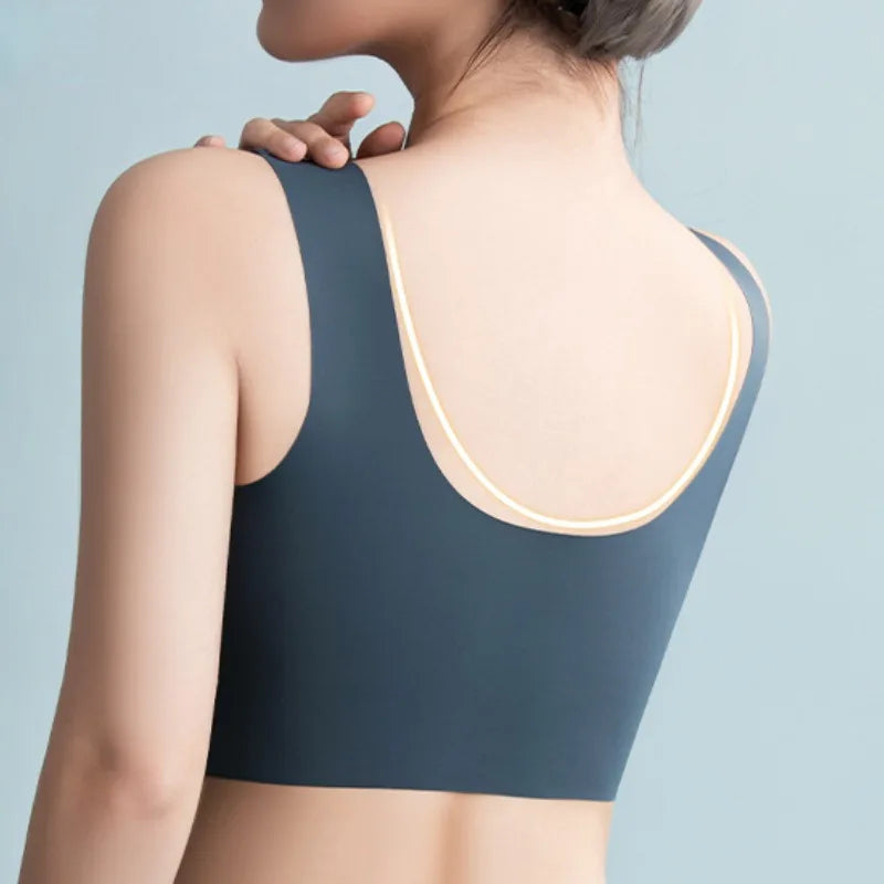 Woman Top Bra Push Up Bra Seamless Ice Silk Underwear Women Unwired Ring Sleep Lingerie Fitness Sports Bralette Invisible