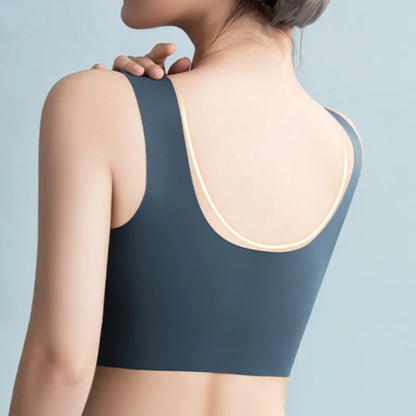 Woman Top Bra Push Up Bra Seamless Ice Silk Underwear Women Unwired Ring Sleep Lingerie Fitness Sports Bralette Invisible