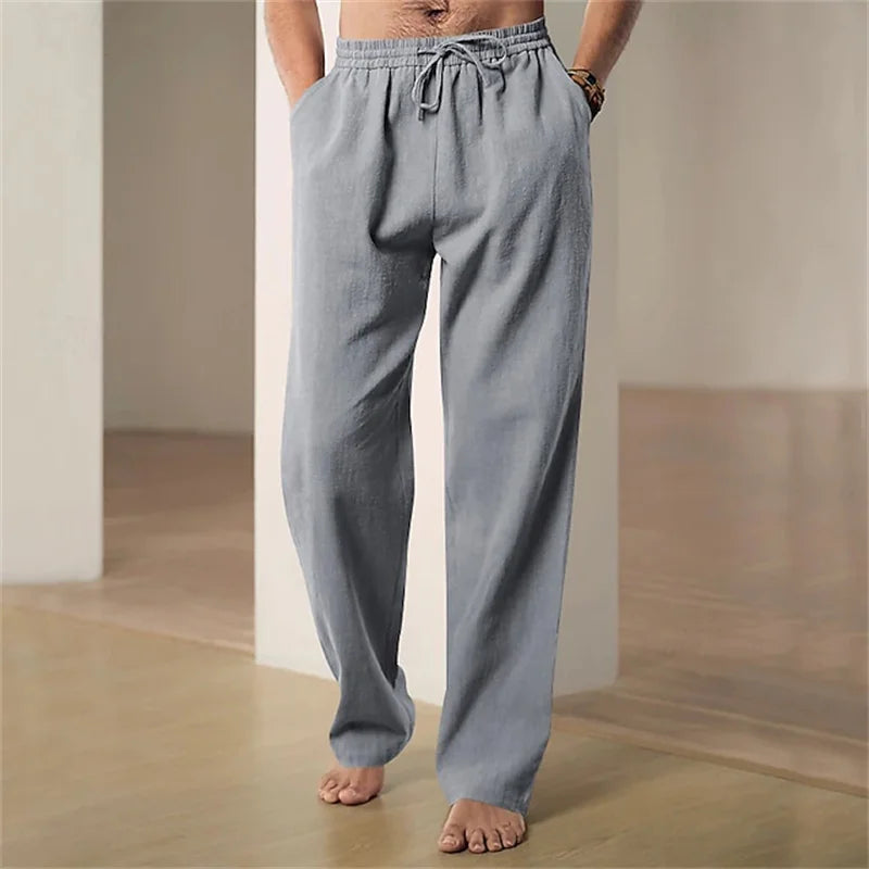 Men's Spring/Summer Casual Pants Minimalist Style Breathable Comfortable Straight-Leg Casual Pants Sports Pants