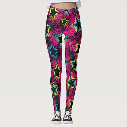 3D Geometric Graffiti Printed Women's Yoga Pants Fashion Running Fitness High Waist Leggings Outdoor Daily Sports Pant For Women