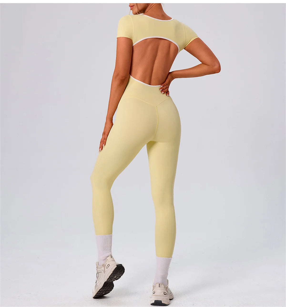 Pad One Piece Jumpsuit Yoga Set Fitness Sportswear Workout Legging Sports Bodysuit Gym Women Active Wear Clothes
