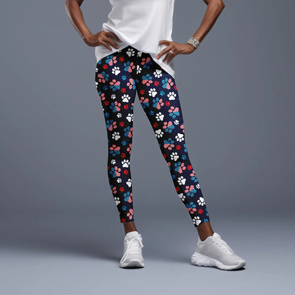 Women High Waist Elastic Pants Fashion High Waist 3D Print Fitness Yoga Gym Leggings