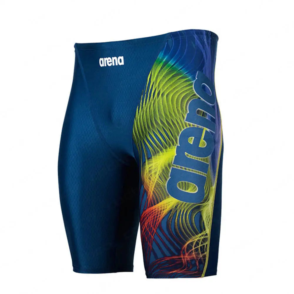 Summer Men's Swim Jammer Swimsuit Shorts Print Beach Surfing Tights Shorts Quick Dry Swimming Trunks Sports Swim Pants Swimwear