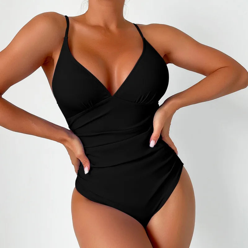 Solid One-Piece Large Swimsuits Closed Plus Size Swimwear Body Bathing Suits Female Pool Beach Women's Swimming Suit