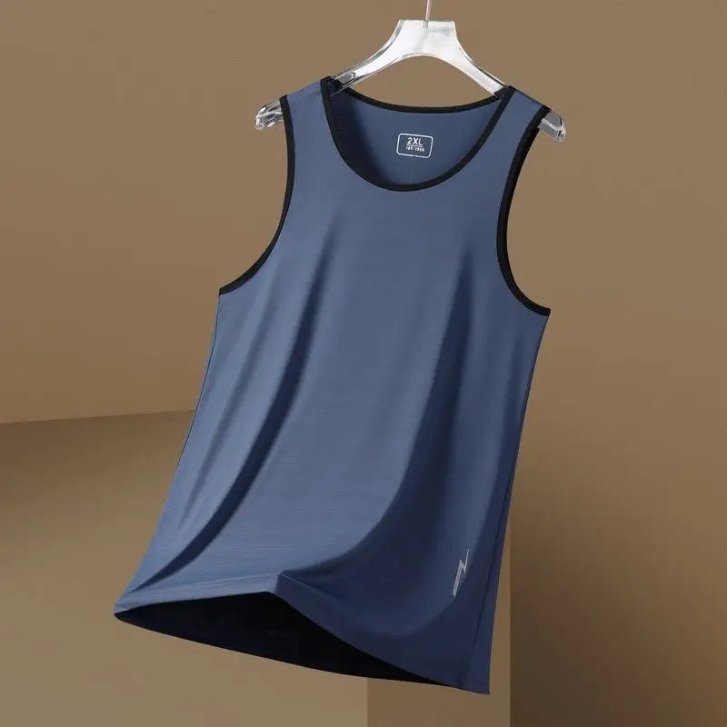 Oversized Men Basketball Gym Cool Breathable Tank Top Summer Big Size Thin Quick Dry Ice Silk Sleeveless Joggers Sports Vest 8XL