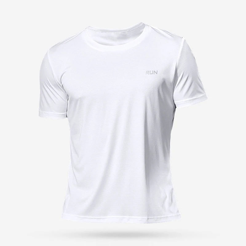 Mens Short Sleeve Sport t Shirt Quick Dry Running t-Shirt Breathable Fitness Shirt Top Ice Silk Gym Football Jerseys Man Clothes