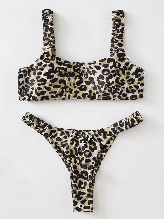 micro bikini women orange leopard print push up padded thong swimsuit female cut out bathing suit swimwear biquini