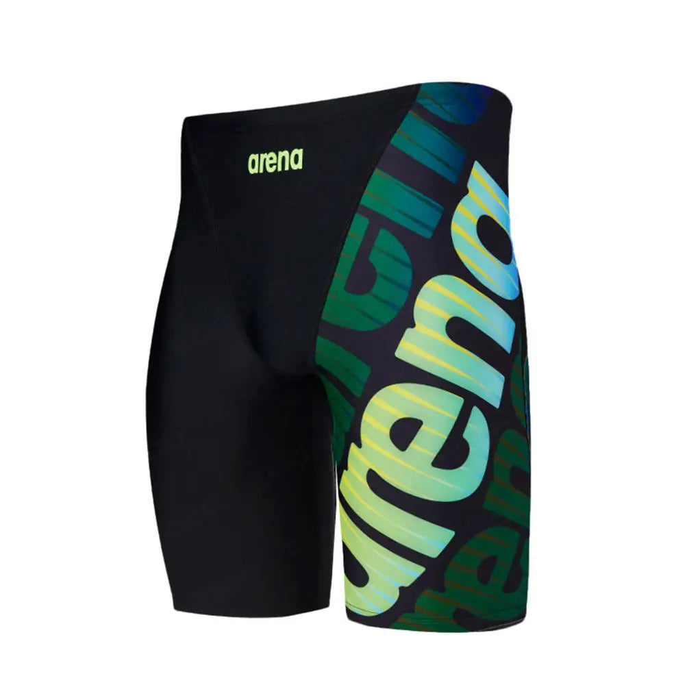 Summer Men's Swim Jammer Swimsuit Shorts Print Beach Surfing Tights Shorts Quick Dry Swimming Trunks Sports Swim Pants Swimwear