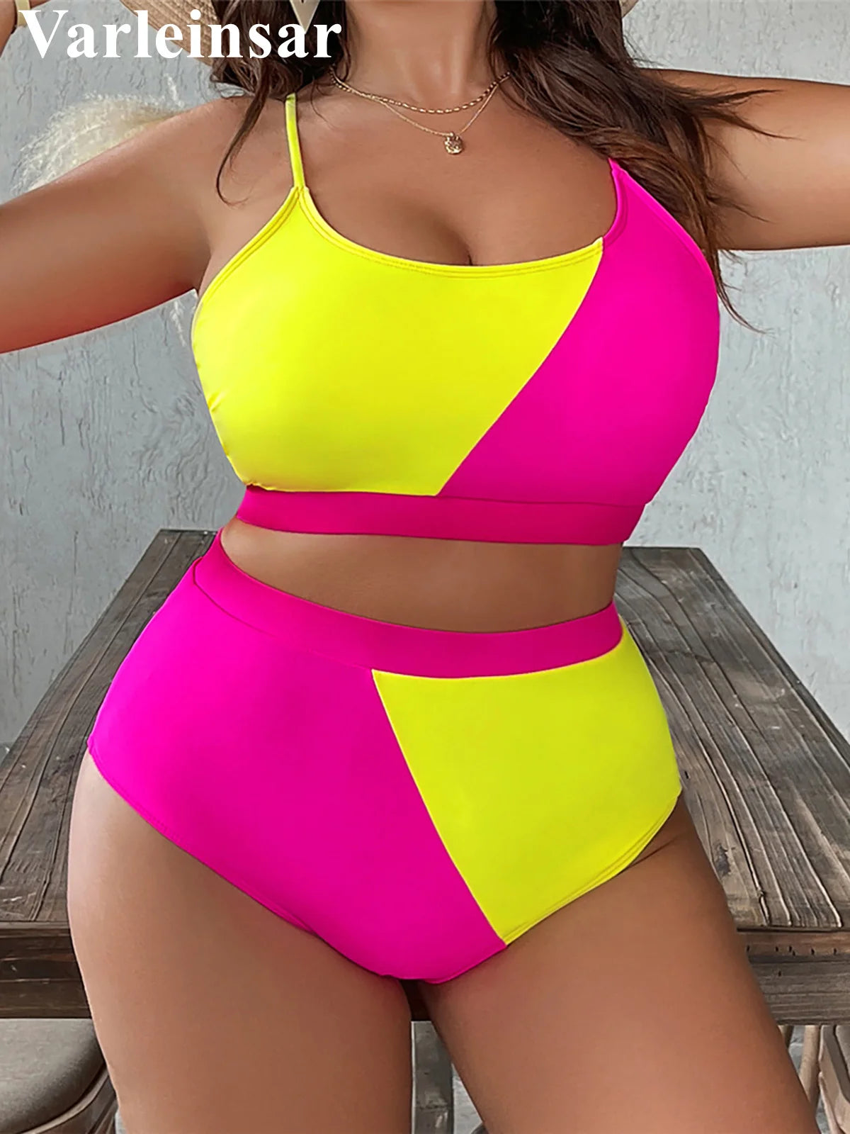 0XL - 4XL Splicing Bikini Plus Size Large Size Swimwear Women Swimsuit Female Two-pieces Bikini set Bather Bathing Suit