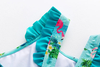 Kids Swimwear for Girls Flamingo Print One-pieces Swimming Suit Summer Beach Swimsuit Children Infant Bathing Suit Bikini