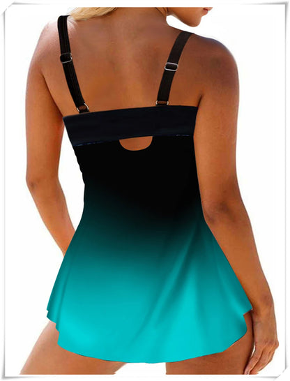 Floral Printed Tankini Two Piece Swimsuit Women Strap Swimwear Female Sports Summer Shorts Bathing Swimming Suit Beachwear