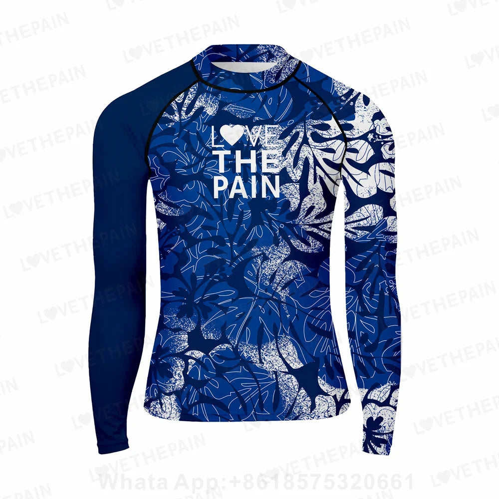 Men's Surfing T-shirt Sportswear Swimwear Long Sleeved Swimming Top UV Swimming Tight Rash Guard Surfing Swimsuit Rashguard