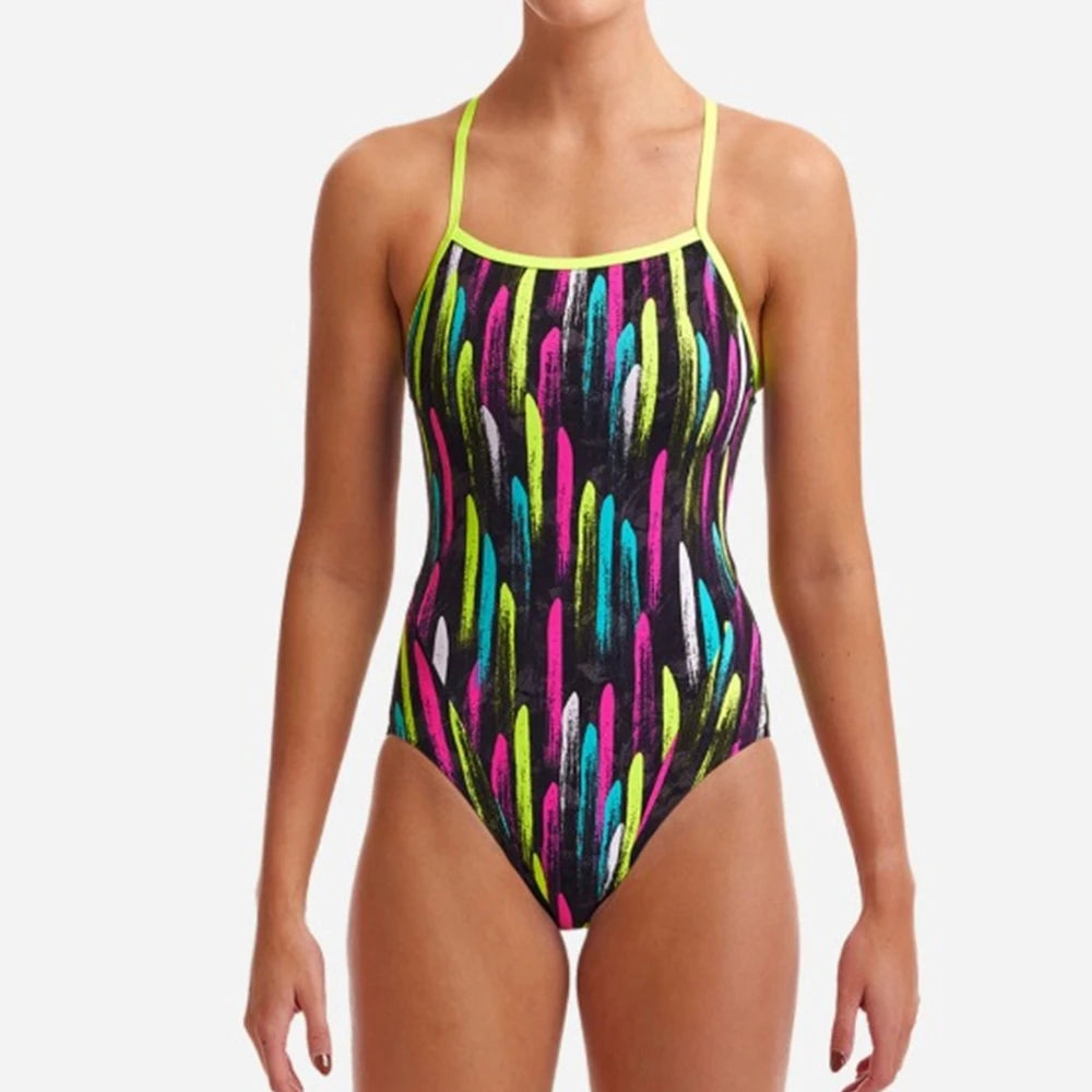Women Swimsuit Triathlon Back One-piece Suit Swimwear Wear Functional Training Swimsuit Sports Swimming Bathers