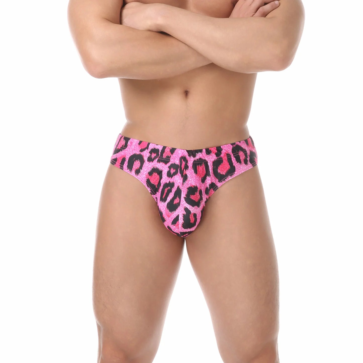 Men's Swimsuit Swim Briefs Swimwear Leopard Elastic Underwear Low Rise Beachwear Pool Party Sunbathing Slips hombre