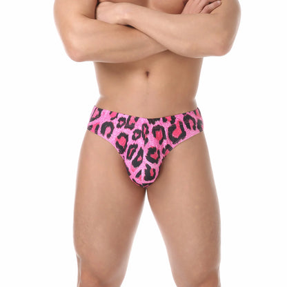 Men's Swimsuit Swim Briefs Swimwear Leopard Elastic Underwear Low Rise Beachwear Pool Party Sunbathing Slips hombre