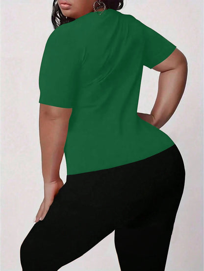 Women T-shirt Capri Leggings Set  Solid Two Piece Set O-Neck Loose Comfortable Short Sleeve Soft Elastic Calf-Length Pants Suit