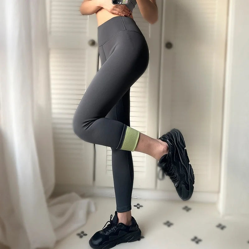 Aiithuug Winter Gym Legging Fitness Fleece Warm Yoga Leggings Workout Running Legging Jogging Pants Brushed Velvet Sports Tights