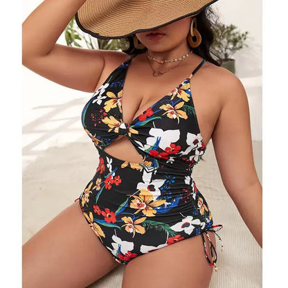 One Piece Swimsuit Women Print Large Size Swimwear Female Mujer Beachwear Summer Monokini Push Up Bathing Suit 4XL