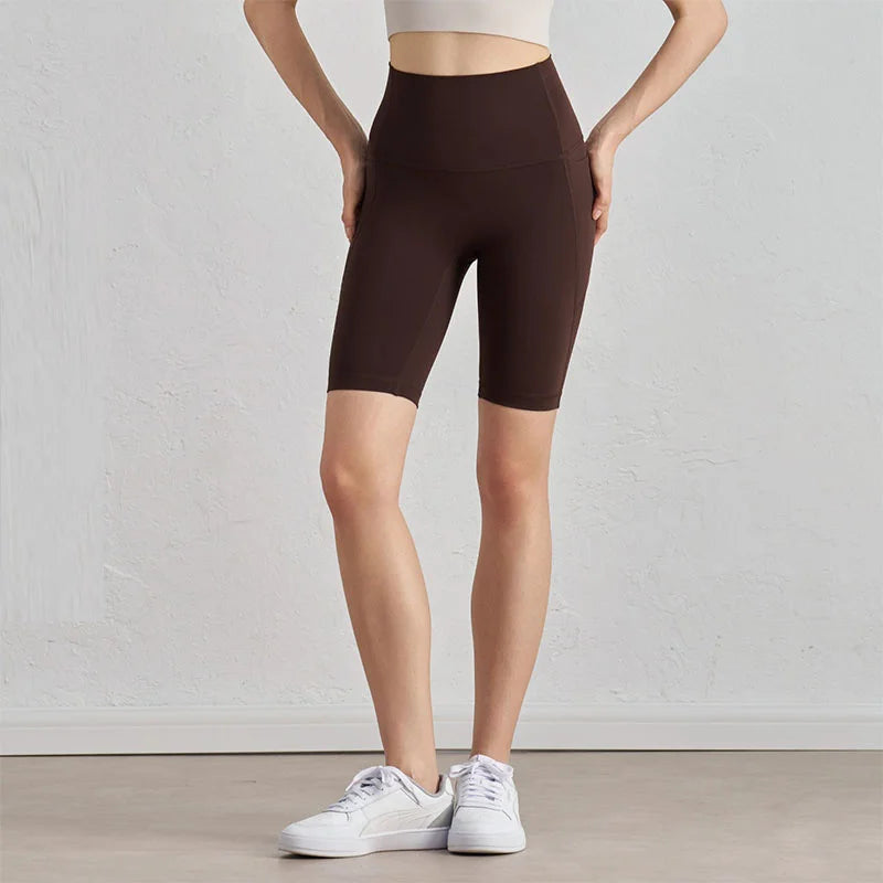 Biker Shorts Women Yoga Shorts with Pockets Running Short Women's Total Train High Rise 7" Bike Shorts Running Short