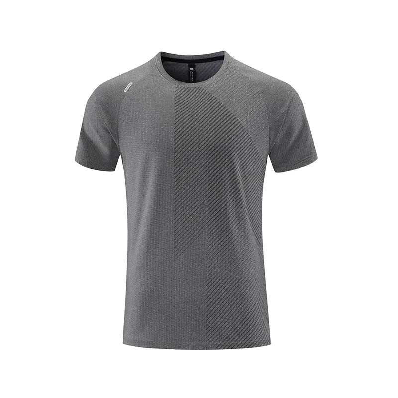 Mermaid Curve Summer Men's Short-sleeved Sports T-shirt Quick-drying Clothes Loose Casual Wear Running Top Fitness Clothes