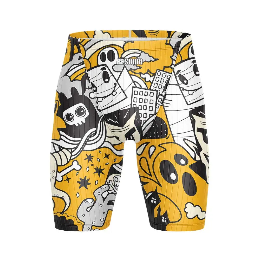 Men's Swim Trunks Jammer Surfing Shorts Athletic Competition Training Swimsuit Durable Chlorine Resistant Endurance Beach Trunks