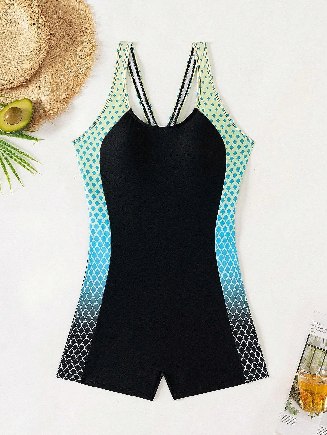 Print Patchwork Sport One Piece Swimsuit For Women Swimwear Backless Monokini Professional Swimming Suit For Women XXL