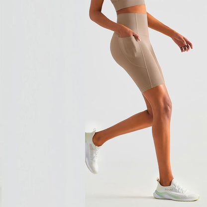 Biker Shorts Women Yoga Shorts with Pockets Running Short Women's Total Train High Rise 7" Bike Shorts Running Short