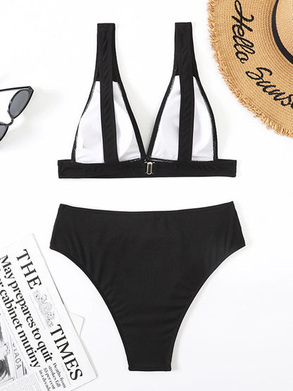 V Neck Bikini Women High Waist Swimsuit Female Padded Swimwear Bathers Bathing Swimming Swim Suit Summer Beachwear