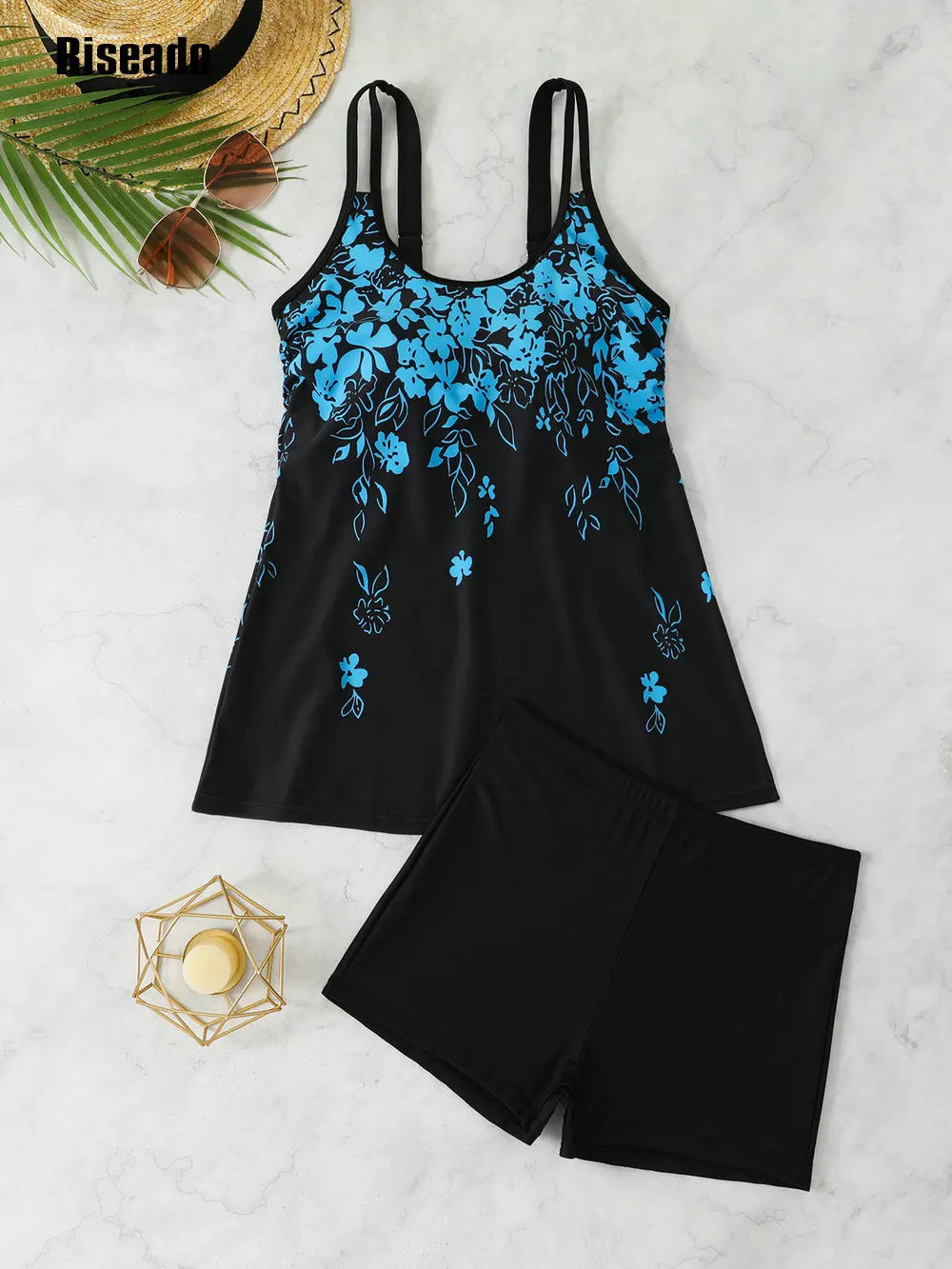 Tankini Swimsuits for Women, Bathing Suits with Shorts, Modest Swim Dress Two-piece Beachwear