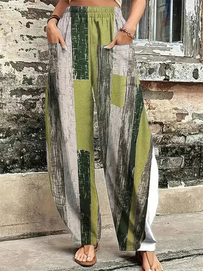 Women's Wide-legged Pants Exquisite Fun Colours Printing Pants Multi Options