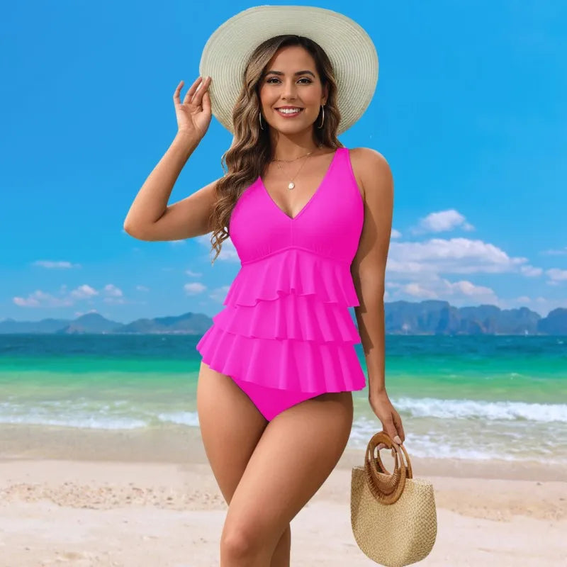 High Waist Tankini Swimsuit Women Summer Bathing Suit Bikini Set Swimwear Women Beach Swimming Suit For Female