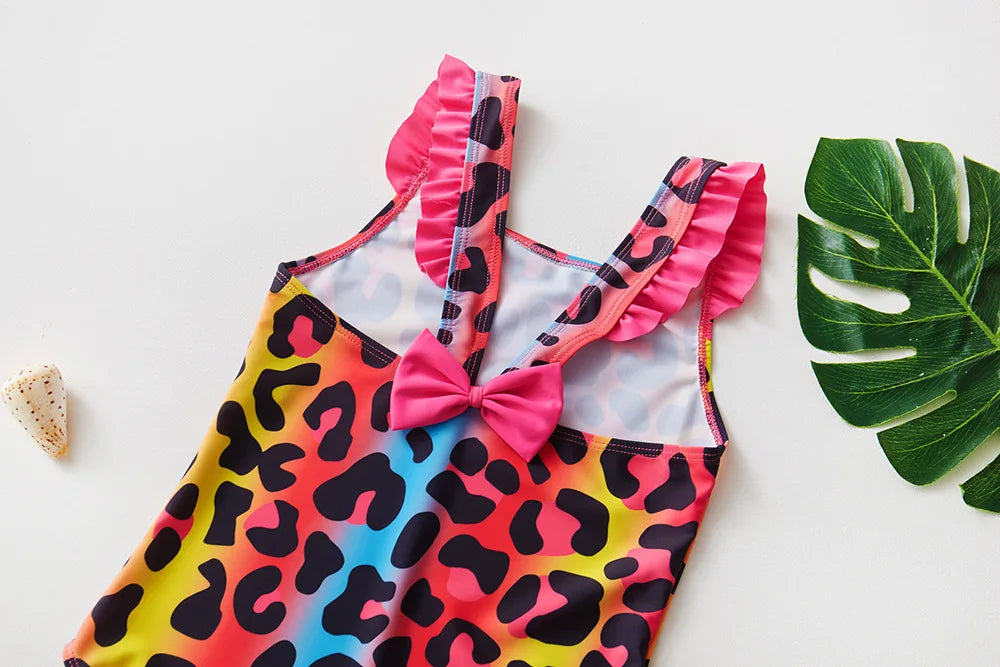 Kids Swimwear for Girls Flamingo Print One-pieces Swimming Suit Summer Beach Swimsuit Children Infant Bathing Suit Bikini