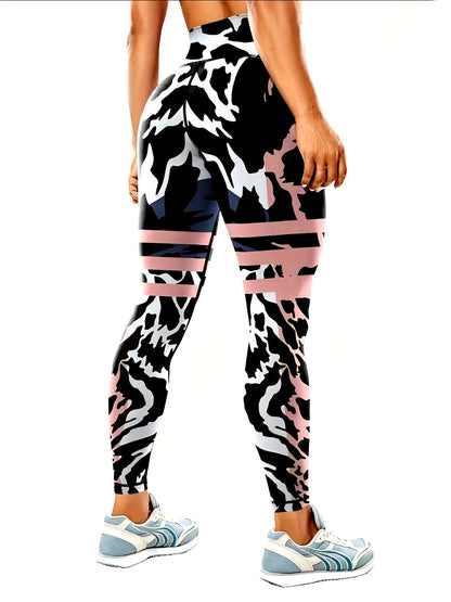 Women's 50-color high-waist printed yoga pants, hip-lifting tight quick-drying sports yoga pants