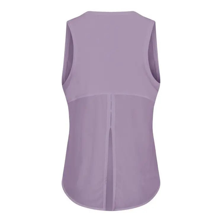 Women Summer  Open-Back Yoga Vest for  Loose-Fit and Moisture-Wicking Sleeveless   Running Fitness Shirt
