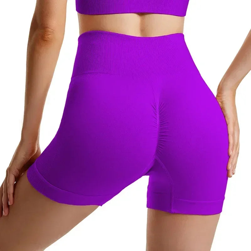 Sports Bra and Shorts Set Women Deep U-neck Push Up Gym Jogging Yoga Fitness Shockproof Vest Crop Tops Female Sport Bras Set for Women