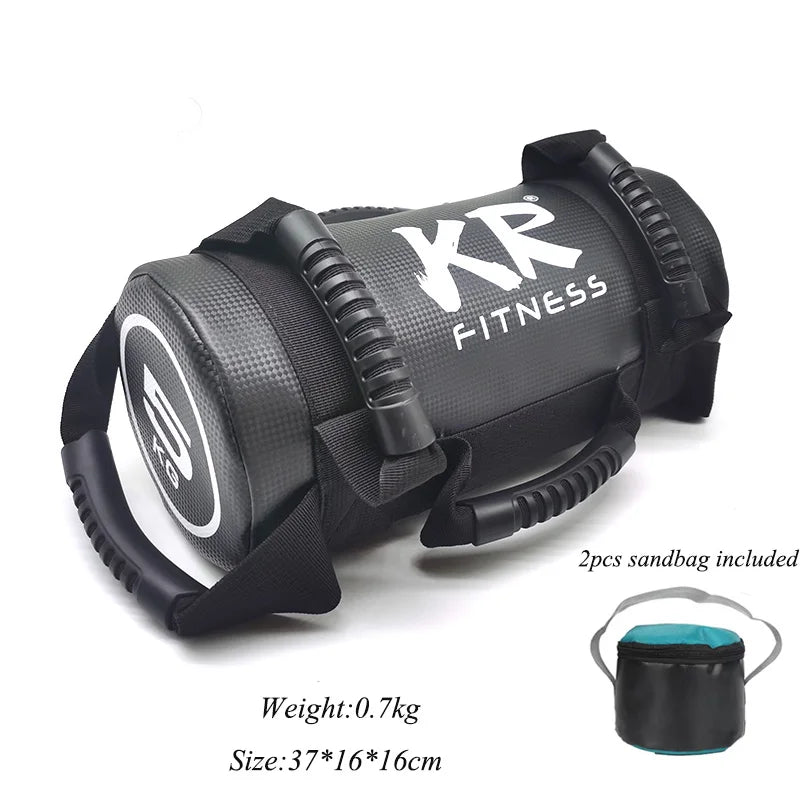 Fitness Sandbag Adjustable Weighted Power Training Heavy Duty Gym Bag Core Strength Exercise Balance Control Workout 6 Handles