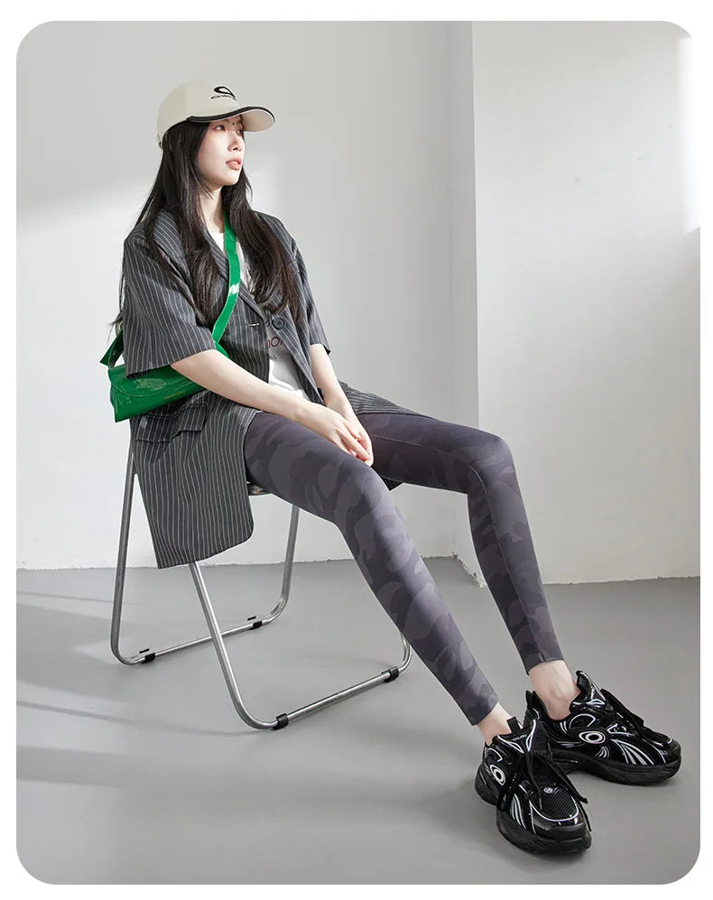 Spring Summer High Waist Colours Camouflage Shark Leggings Women Slim Sport Leisure Leggings Yoga Fitness Leggings