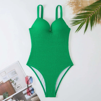 Push Up Swimsuit Women One Piece Solid Swimwear Female Bodysuit Bathers Bathing Swimming Swim Suit Summer Beachwear