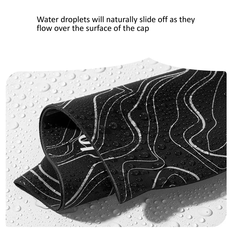 Brand Women Men Silicone Swimming Cap Stripe Printed Water Caps Bathing Hat Swim Pool Accessories for Adults